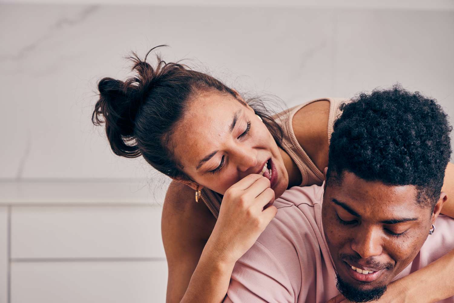 Couple enjoying food together