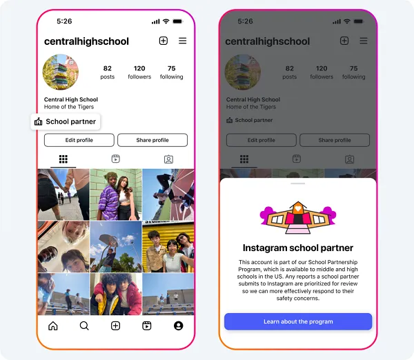 Instagram schools partnership