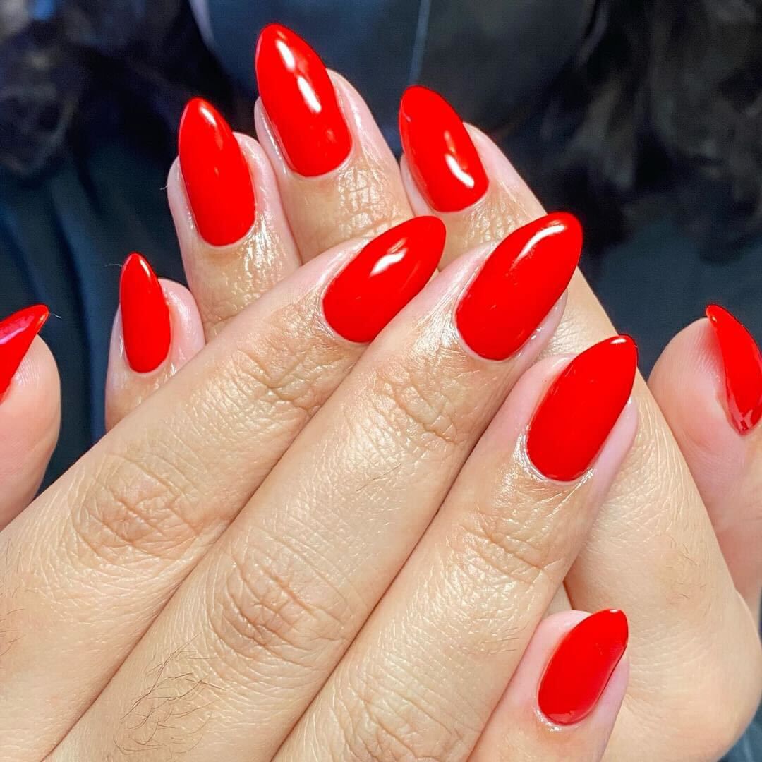 Orange Red Aries Nails