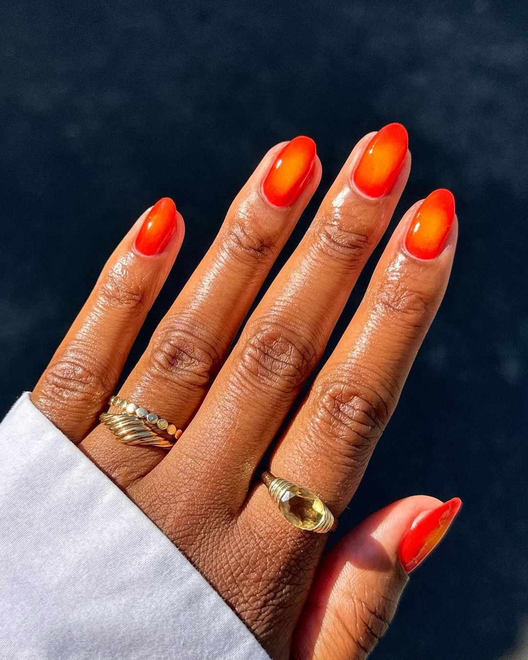 Yellow-Orange Aura Aries Nails