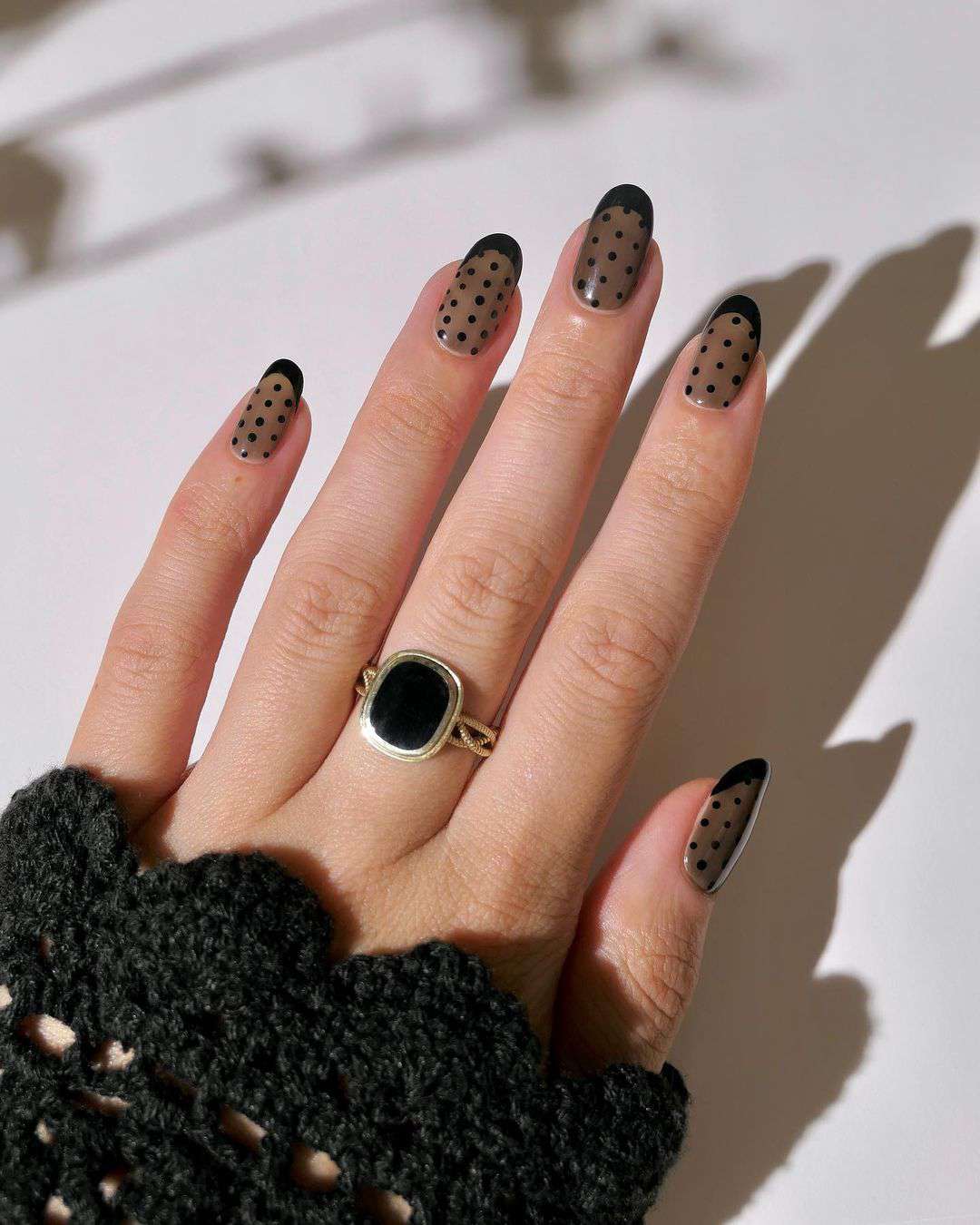 Polka Dot French Taurus Nails