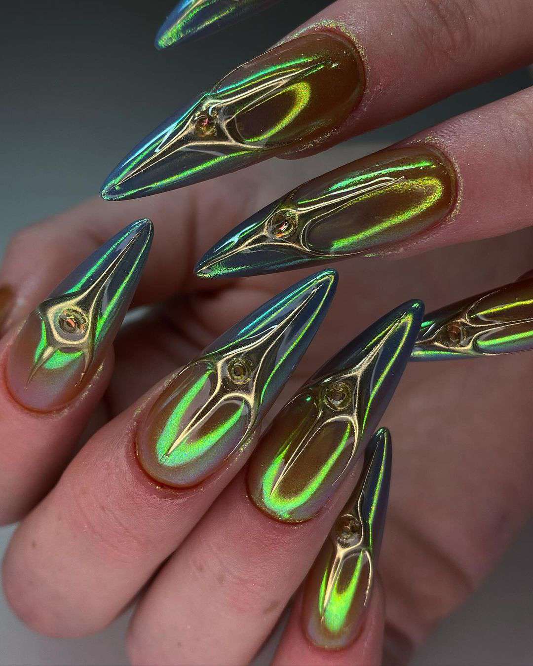 Iridescent Taurus Nails