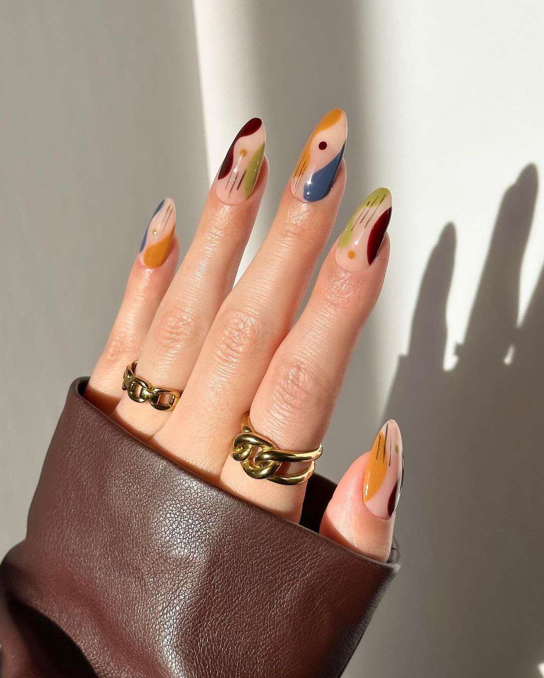 Earthy Abstract Taurus Nails