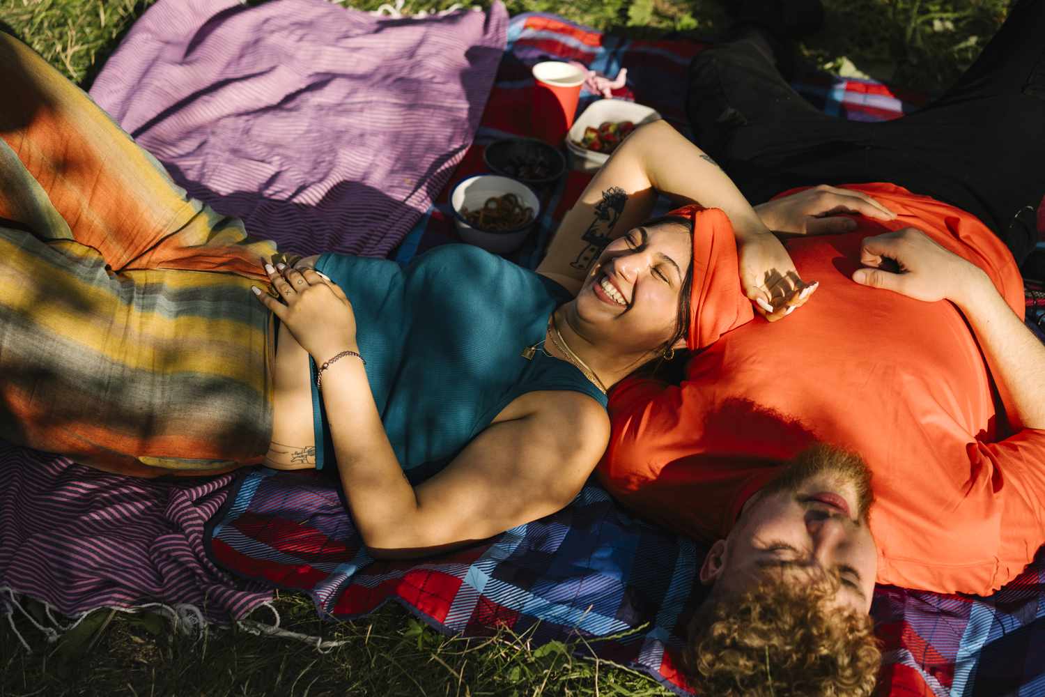 A couple having a picnic.