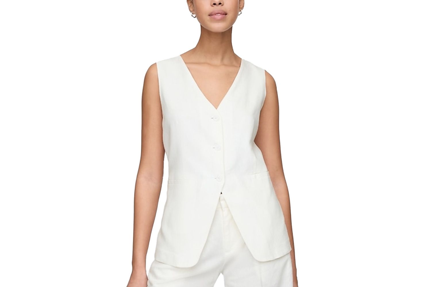 GAP Linen-Blend Longline Vest