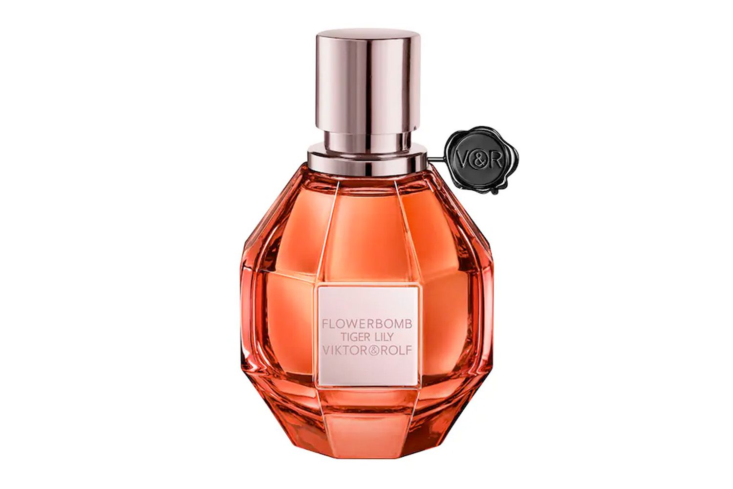 Viktor & Rolf Flowerbomb fragrance bottle, geometric design with label