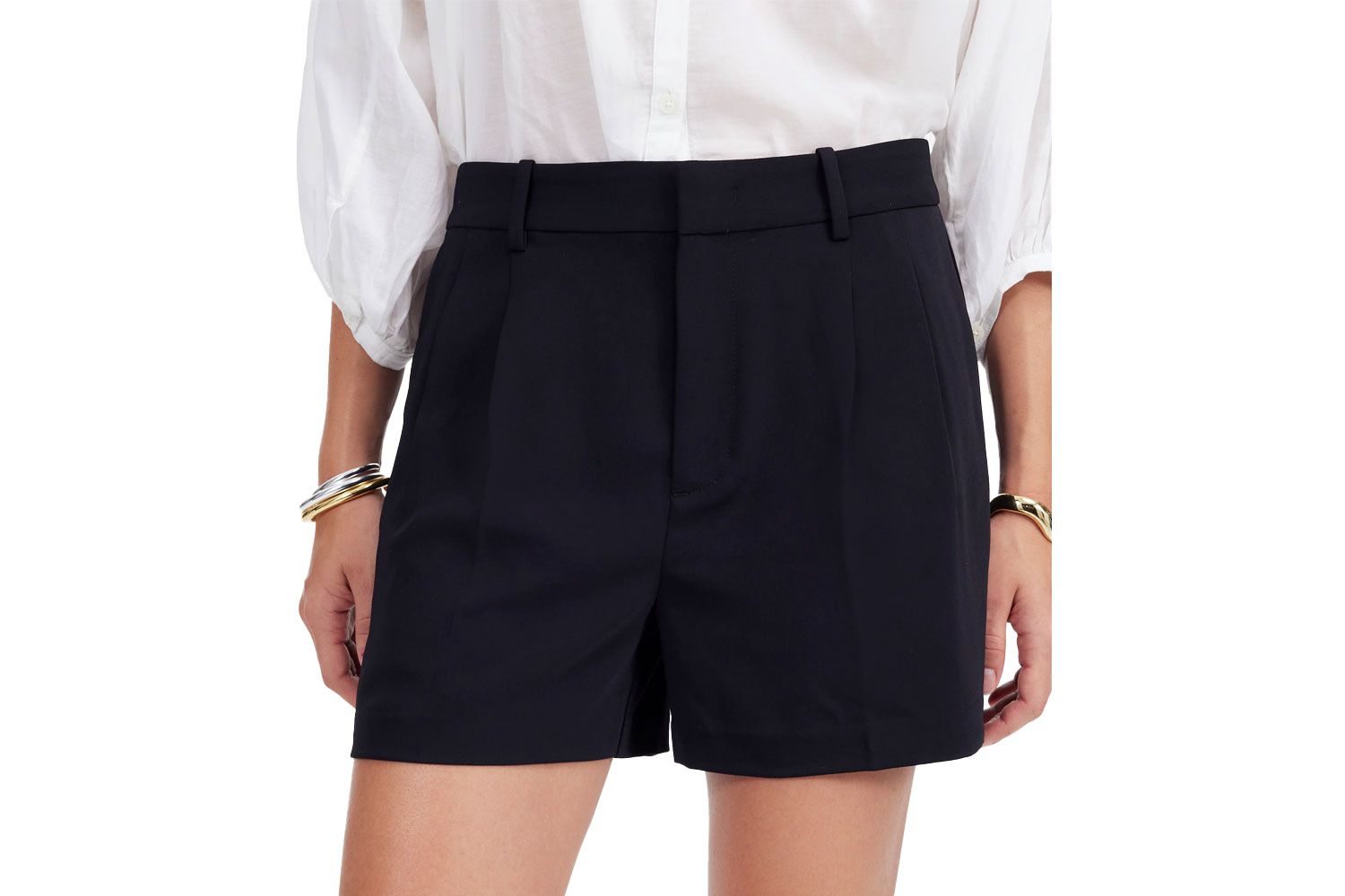 Madewell Easy Pleated Trouser Shorts in Crepe