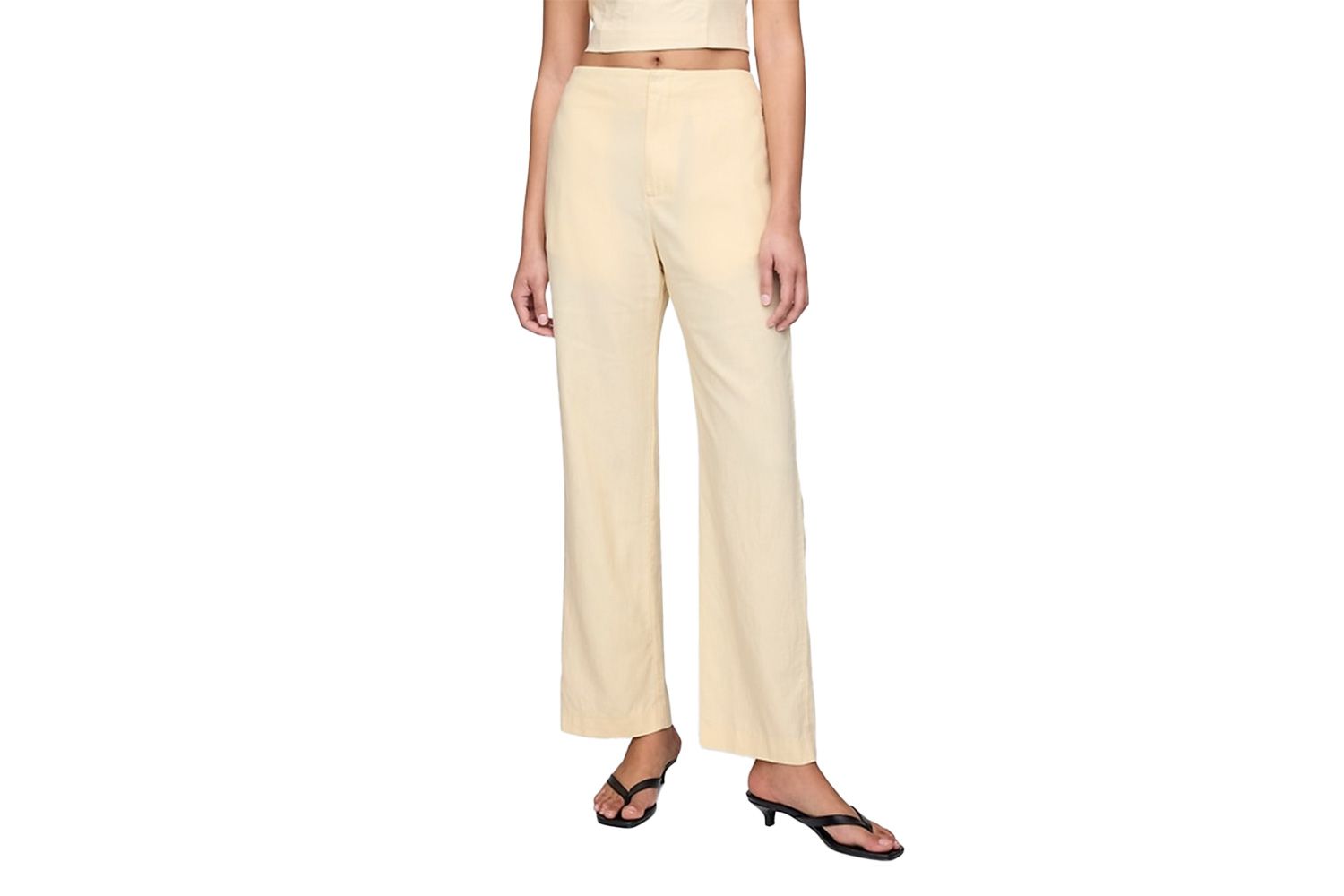 GAP Linen-Blend Relaxed Straight Ankle Pants