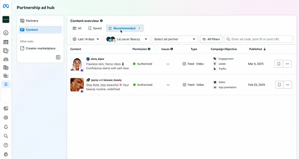 Meta partnership ads update