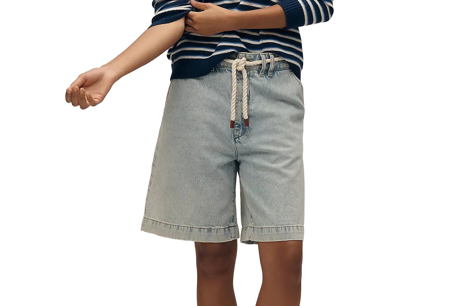 Anthropologie FRAME The Trouser High-Rise Denim Bermuda Shorts