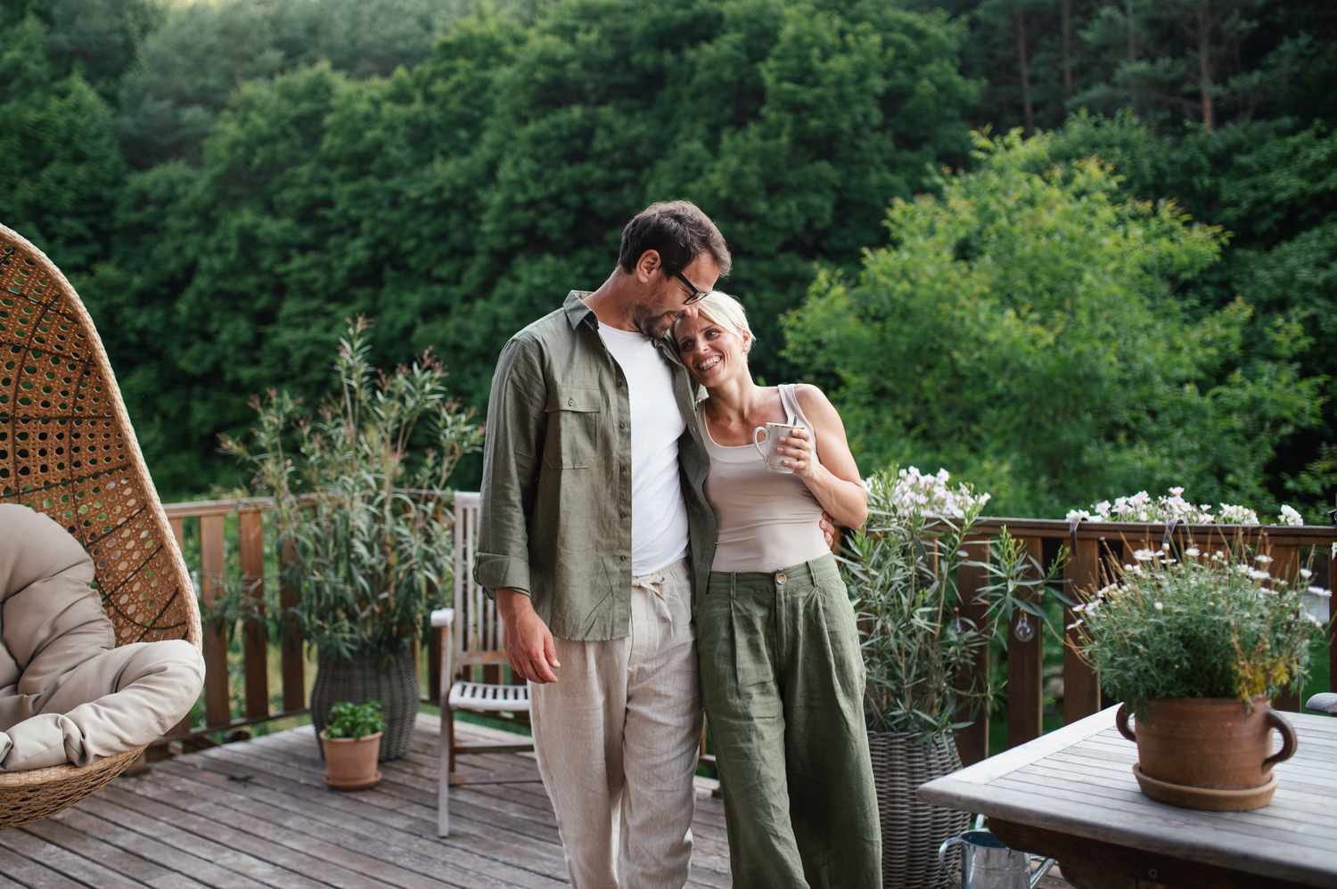 Couple standing on a porch