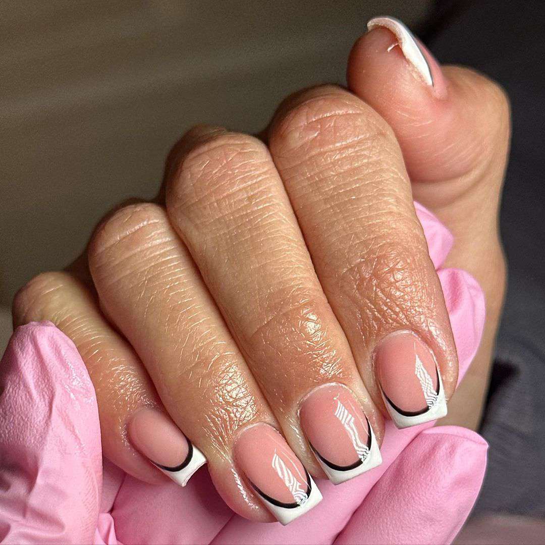 Black & White Libra Nails