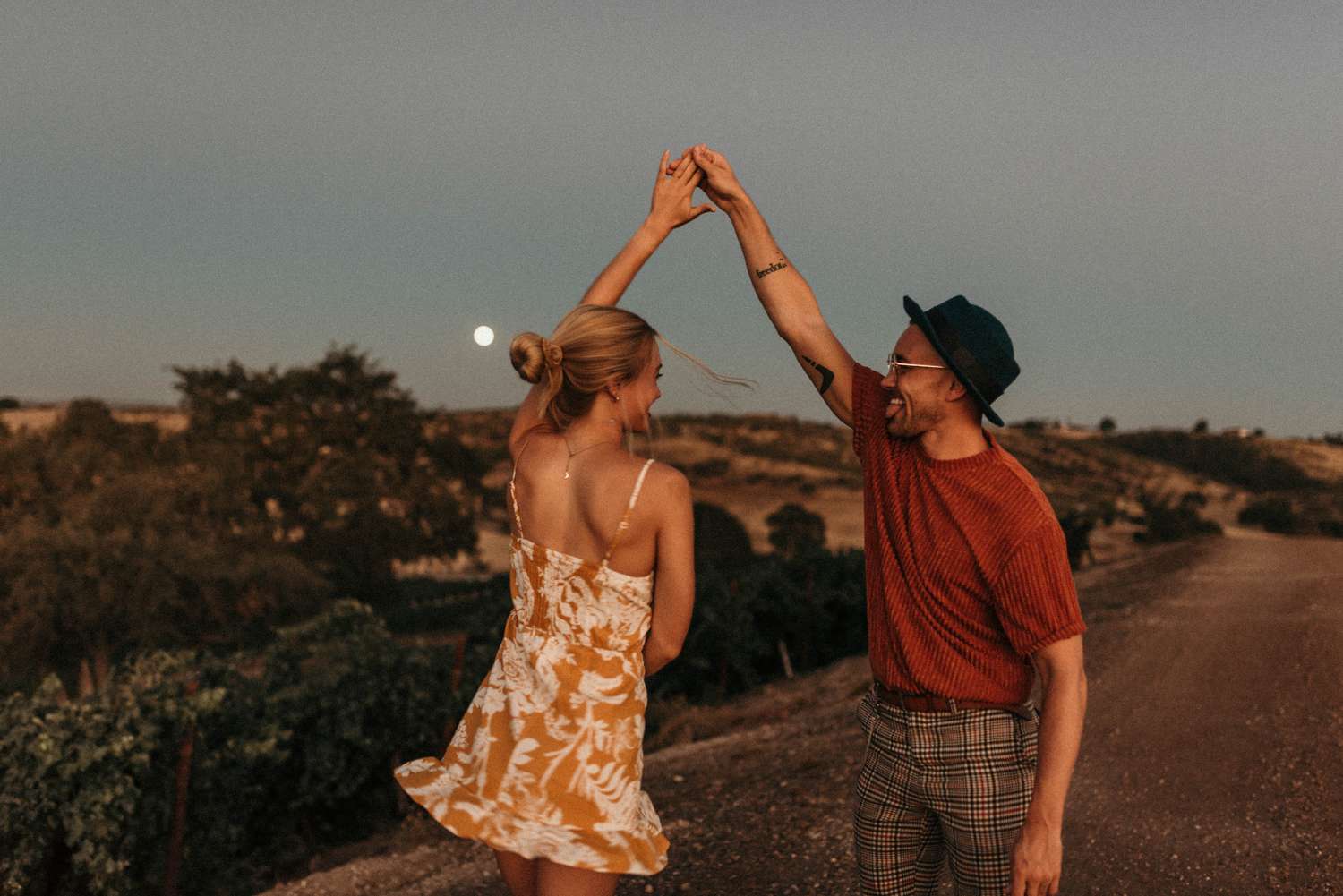 Couple dancing in the desert
