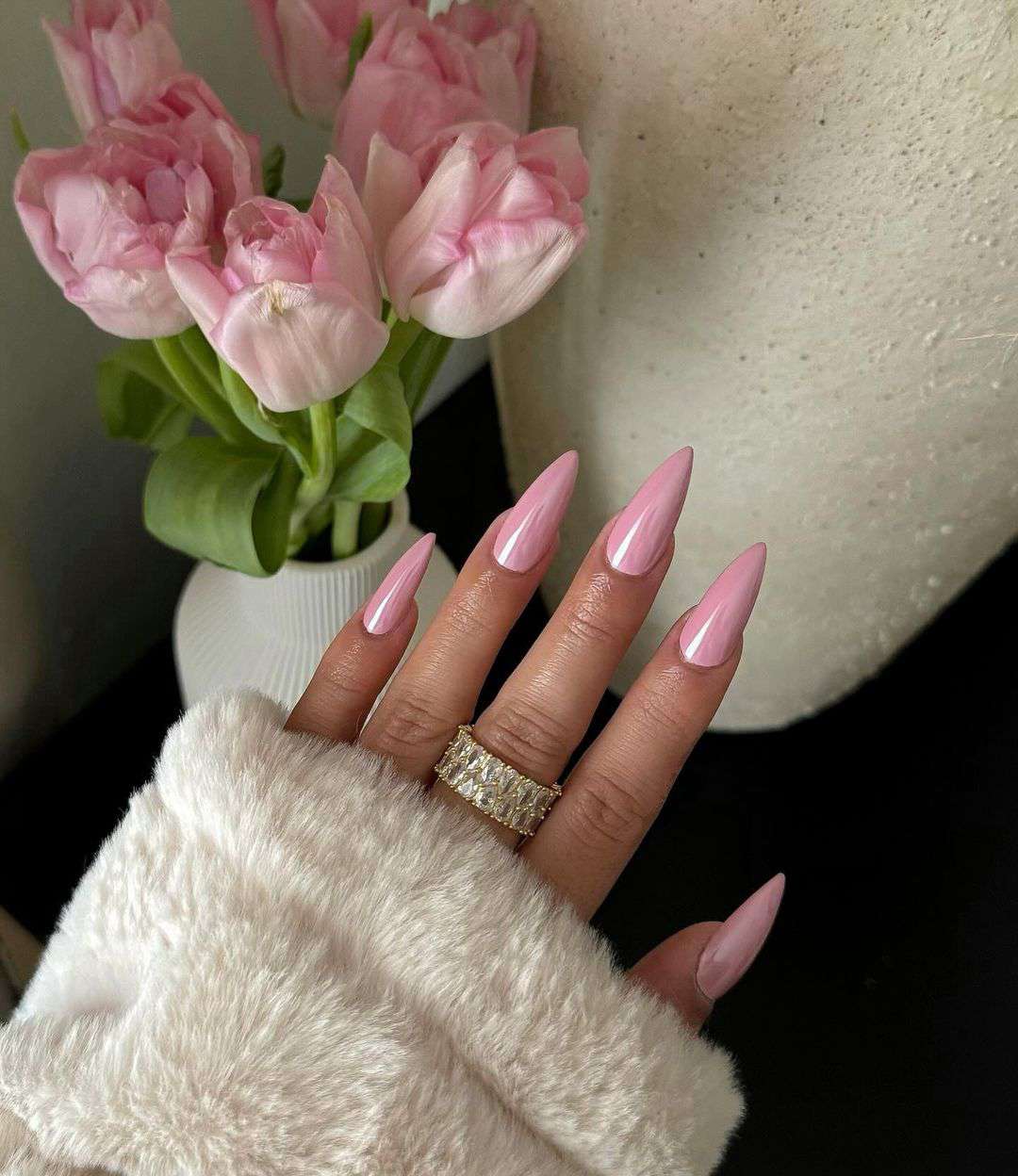 Pink Mirror Libra Nails