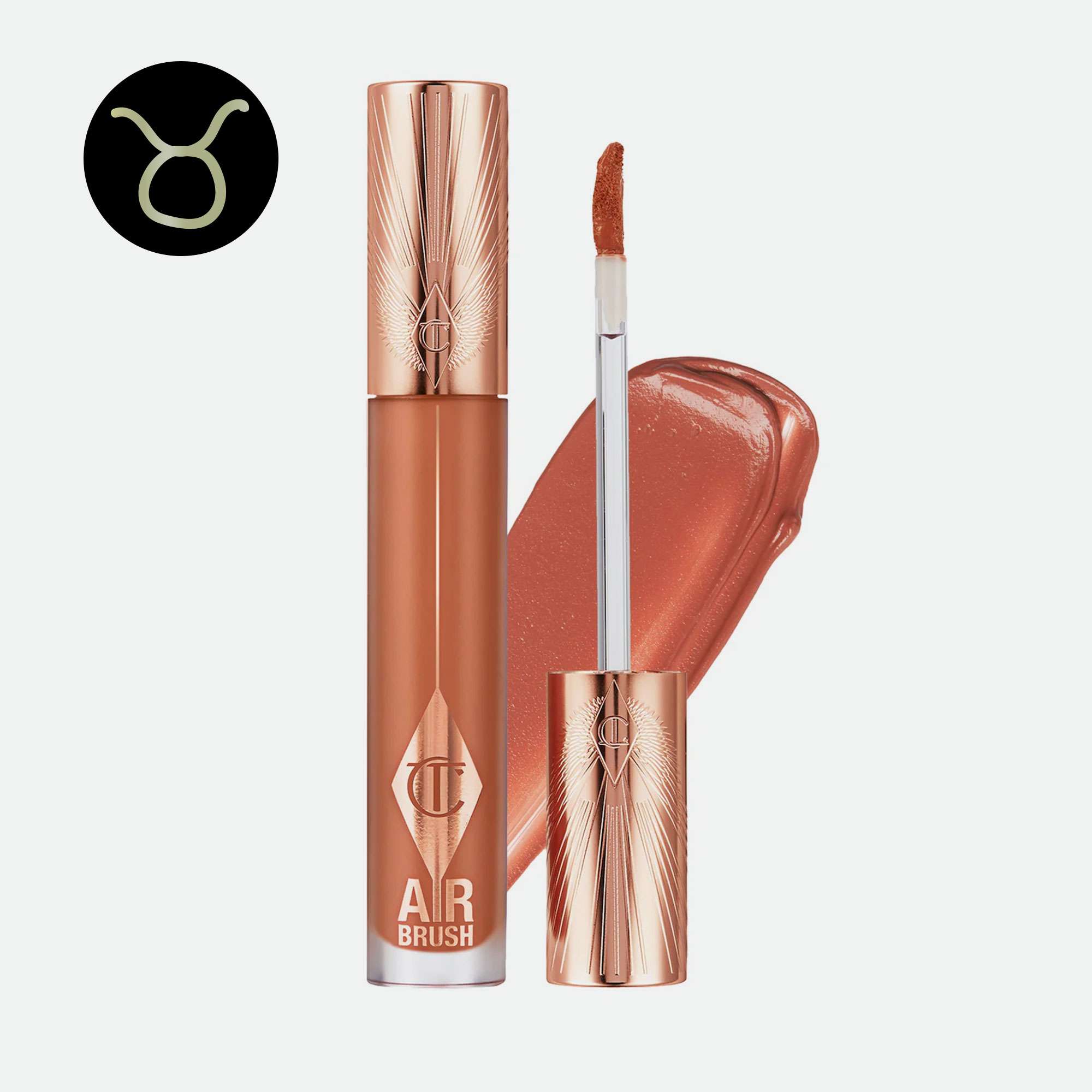 Charlotte Tilbury Airbrush Flawless Matte Lip Blur Liquid Lipstick in Honey Blur for Taurus