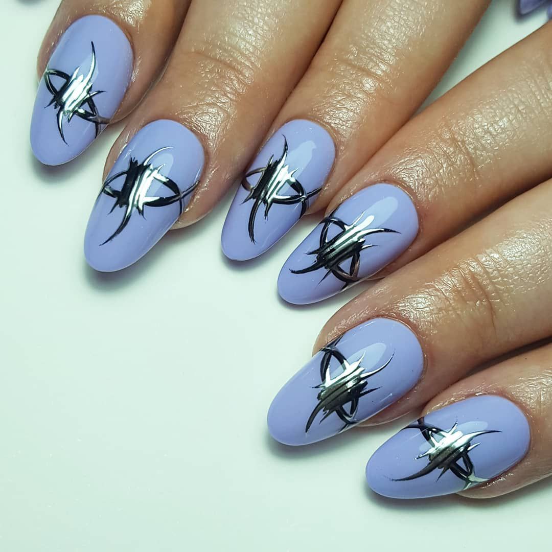 Periwinkle barbed wire nails for Scorpio season.