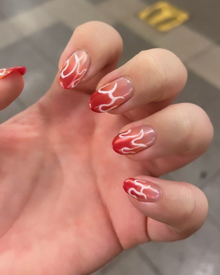 Sagittarius Nails Ombré Flame
