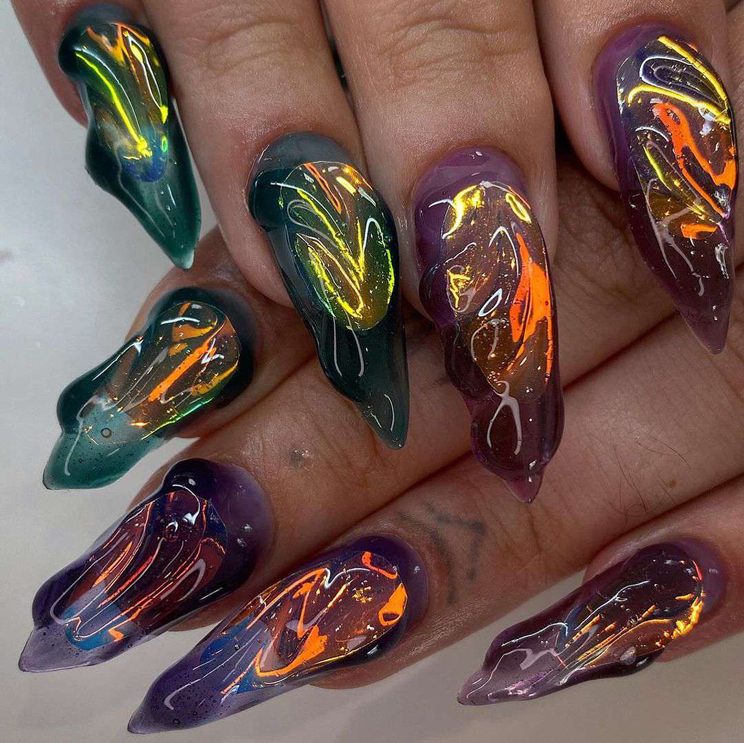 Sagittarius Nails Cosmic Bling