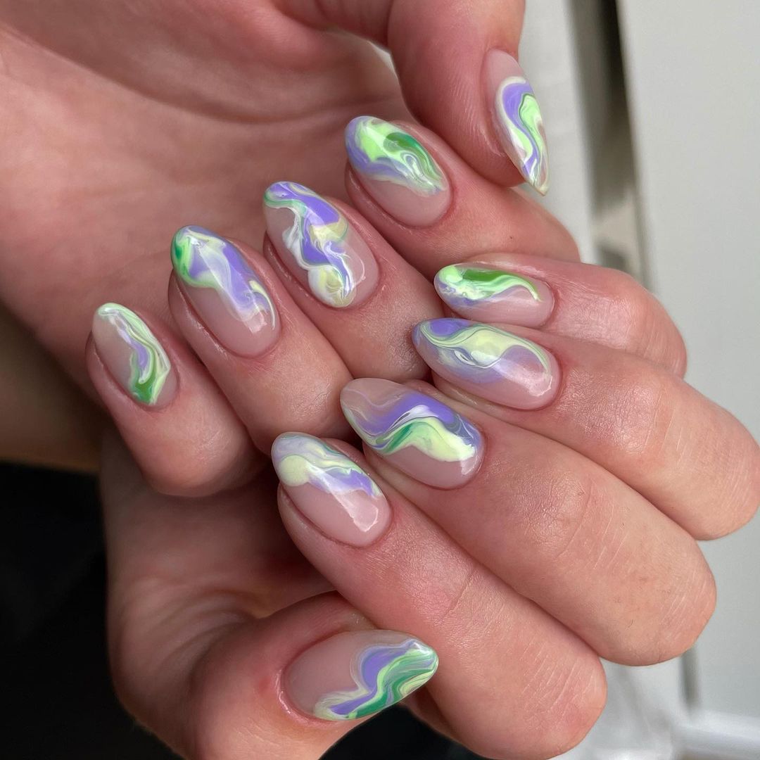 Sagittarius Nails Smoky Marble