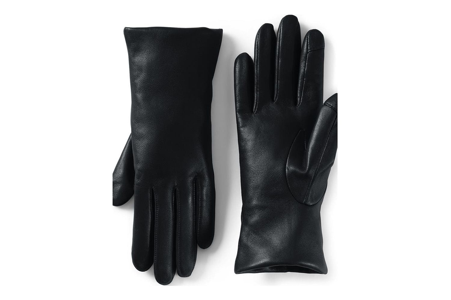 EZ Touch Screen Cashmere Lined Leather Gloves Lands' End