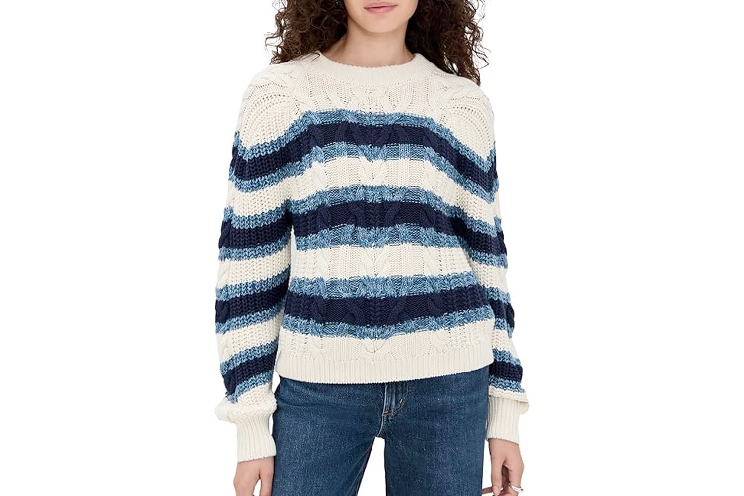 Free People Women's Frankie Cable Striped Pul 