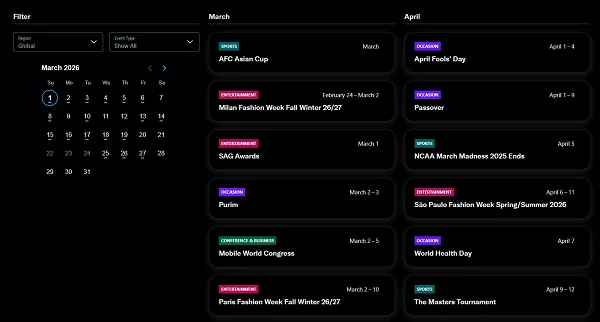 X marketing calendar 2026