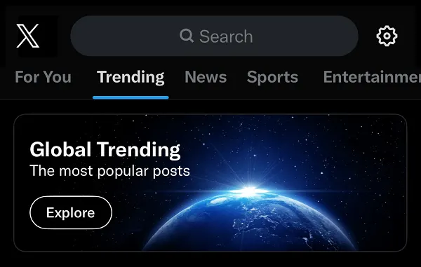 X global trending