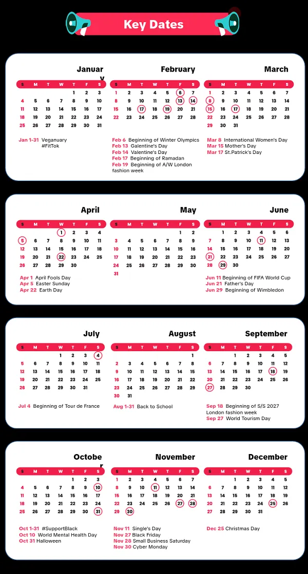 TikTok Marketing Calendar 2026